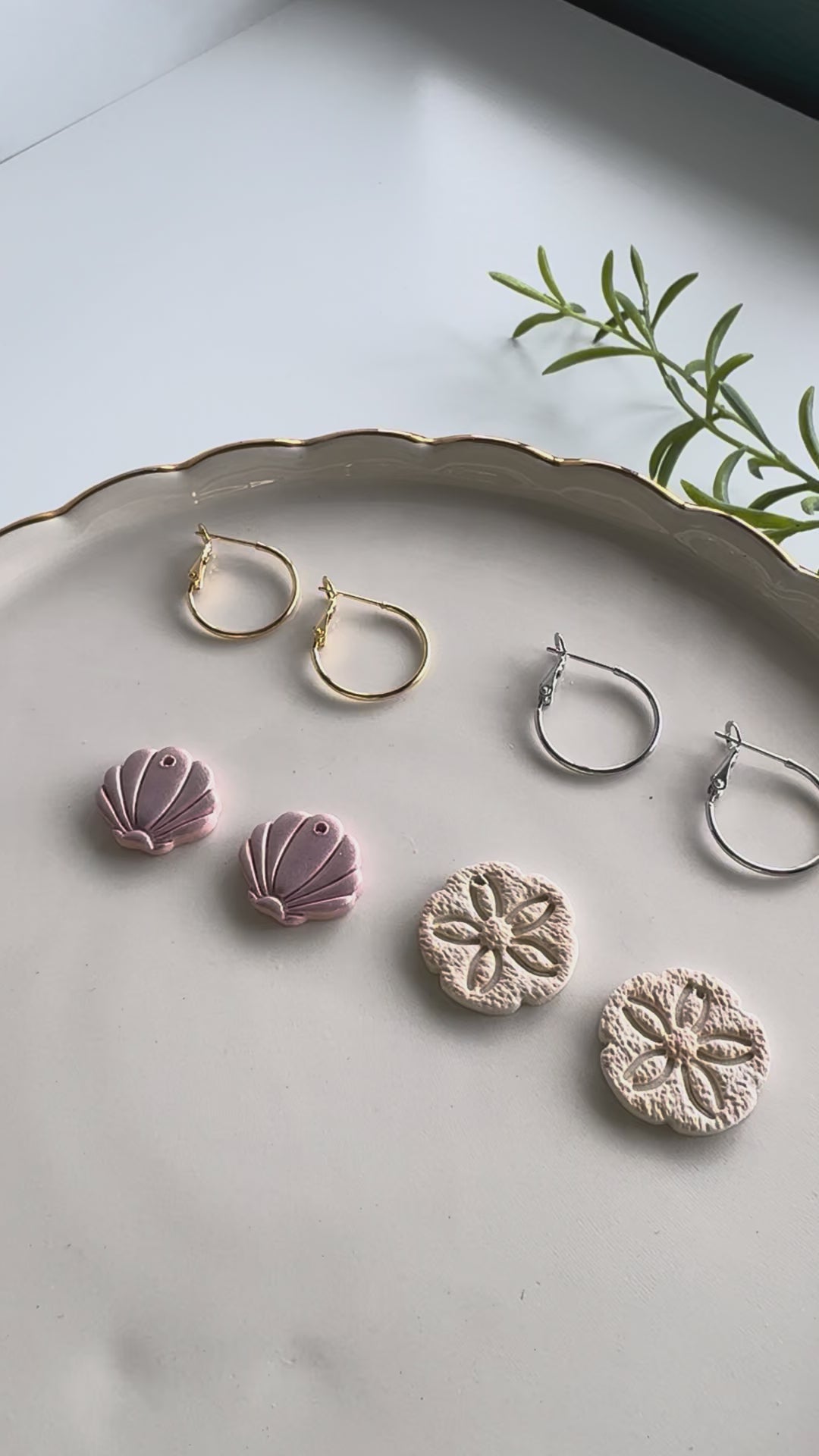 Seashell or Sand Dollar Interchangeable Earring Charm